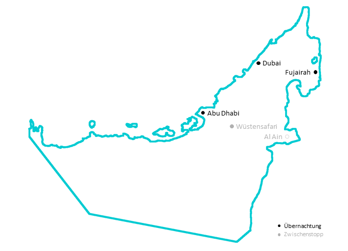 Emirate: Route eine Woche